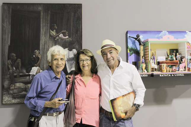 Emiro Guerrero, Gloria Amparo Morales y Edgardo Enrique Camacho, artistas IV Salón BAT. 